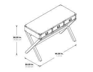 OSP Home Furnishings Wellington 46" Desk with Power White