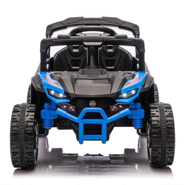 English Elm 24v Kids Utv Ride on with Dual 80w Motors Remote Control and Four Wheel Suspension Blue W1578P342132
