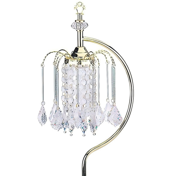 English Elm 27" Tall Metal Table Lamp - Luxurious Gold Finish With Crystal Chandelier Accents For Glamorous Style B072116150