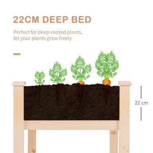 English Elm Outsunny Elevated Wooden Planter Box, 48" X 22", Ergonomic Garden Bed With Self-Drainage For Herbs, Veggies, Flowers, Perfect For Patios And Balconies! W2225P174407-GIGA