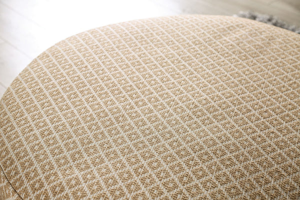 English Elm Transitional Upholstery Ottoman With Gold & Gray Finish - Versatile Centerpiece For Any Space B2741P355205-GIGA