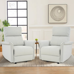 English Elm Manual Rocker Recliner Chair In Soft Pu Leather - Space-Saving Comfort For Nurseries & Living Rooms W1028S00048