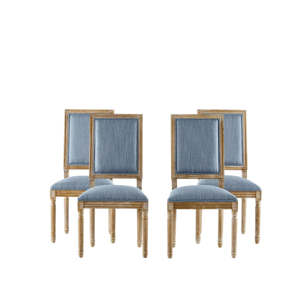 English Elm Christopher Knight Home® - [Set Of 4] Vintage French Country Dining Chairs - Elegant Cane Backrest & Plush Upholstered Seating N767P263677D_4