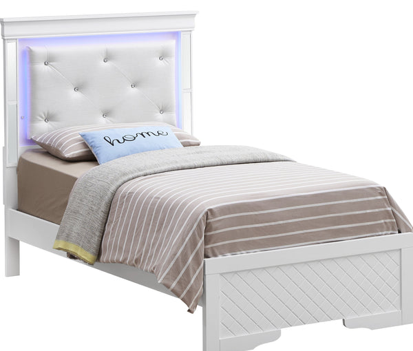 English Elm Elegant Twin Bed In Silver Champagne - Modern Transitional Design With Durable Support & Easy Assembly B078S00534