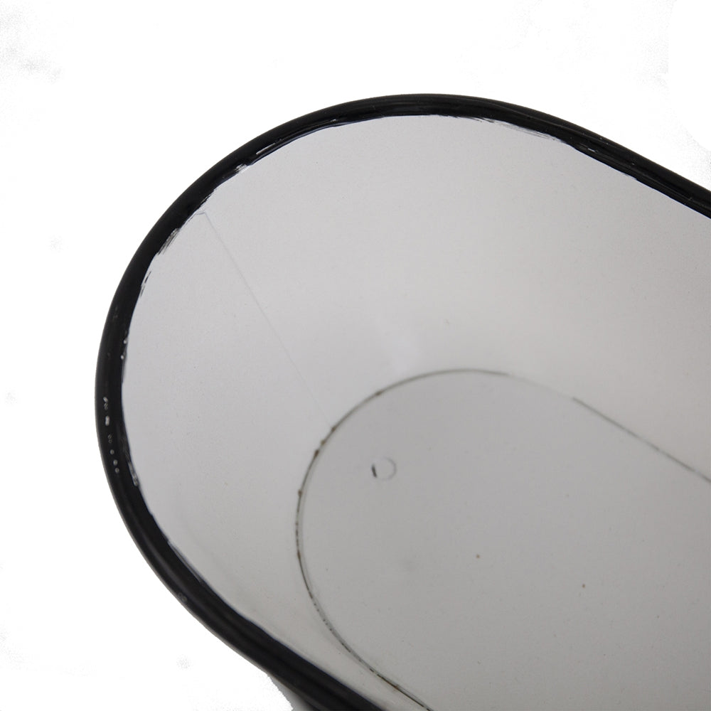 English Elm 38.5x14.5x25.5" Bicycle Plant Stand Black & White Rustic Shabby Chic Planter with Tub and Basket, Ideal Patio Decor W2078P322018