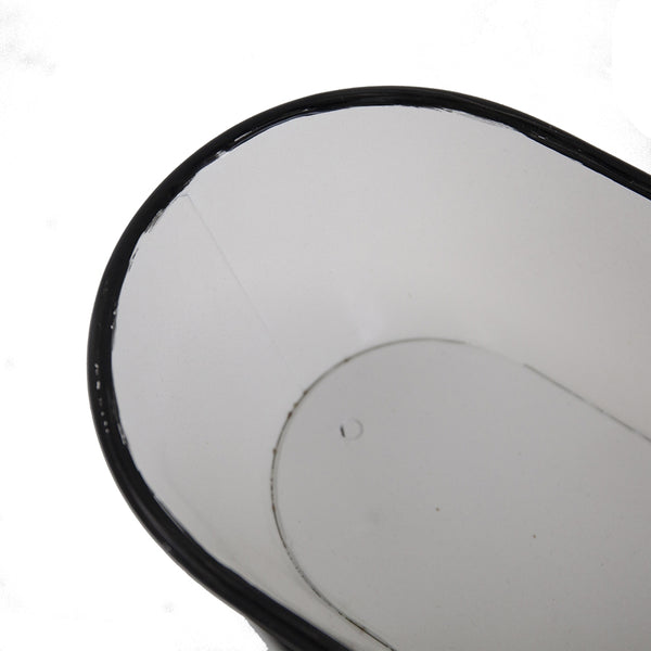 English Elm 38.5x14.5x25.5" Bicycle Plant Stand Black & White Rustic Shabby Chic Planter with Tub and Basket, Ideal Patio Decor W2078P322018