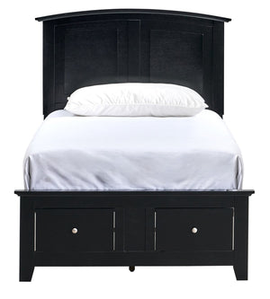 English Elm Hammond Farmhouse Twin Storage Bed with Panel Headboard and Two Under Drawer Black B078S00678