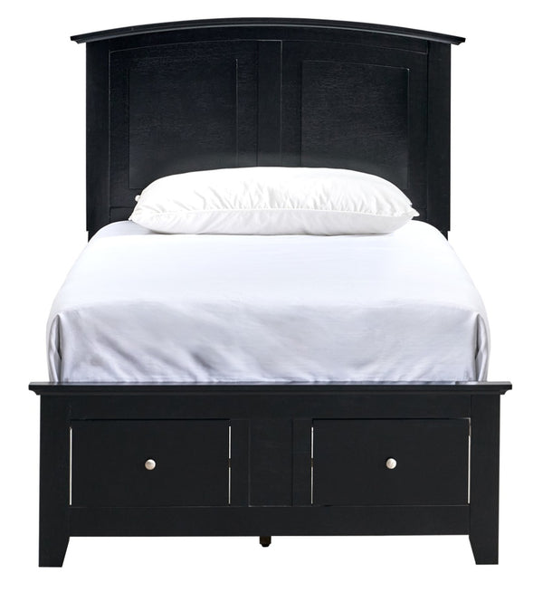 English Elm Hammond Farmhouse Twin Storage Bed with Panel Headboard and Two Under Drawer Black B078S00678