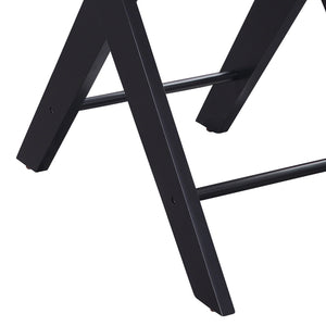 English Elm Fierce Modern White & Black Accent Table with Built-In USB, Pull-Out Drawer, Sleek X-Leg Design B2726P243282