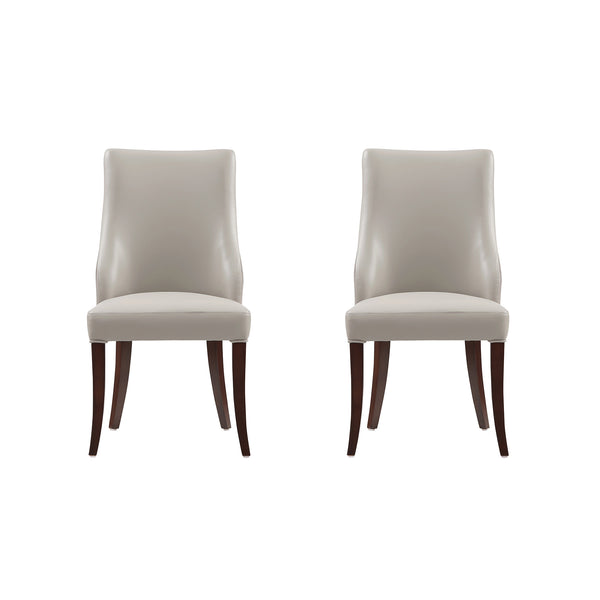 English Elm Connie Elegant Vegan Leather & Velvet Dining Chairs Set Of 2 - Modern Comfort For Any Space B365P397835
