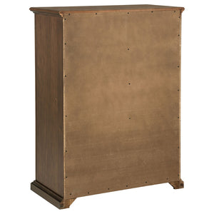English Elm Anzio Six Drawer Chest Warm Wood Finish Bedroom Storage with Round Knob Hardware Brown B062P451786