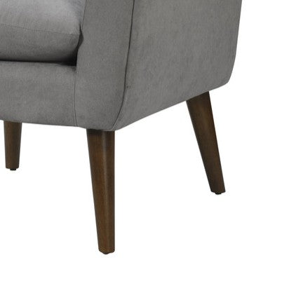 English Elm Shelby Mid-Century Oversized Armchair in Steel Gray Woven Fabric with Walnut Legs, Plush Foam Seat B06178000