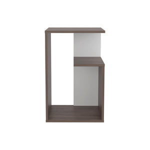 English Elm Side Table Sallis — Compact Engineered Wood Accent Table with Open Shelf, Portable Space-Saving Design Multi B092P309176