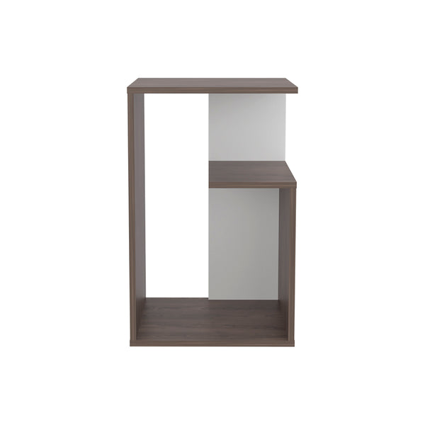English Elm Side Table Sallis — Compact Engineered Wood Accent Table with Open Shelf, Portable Space-Saving Design Multi B092P309176