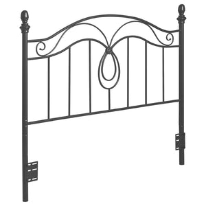 English Elm Dark Grey Metal Headboard Scrollwork Finials Classic Ornate Full Queen Bedroom Frame B062P145553