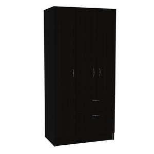 English Elm Ramblas Wardrobe Armoire with Hanging Rod Hidden Shoe Drawer and Flexible Shelving B128S00222