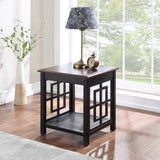 OSP Home Furnishings Oxford Side Table Black Frame / Cherry Top