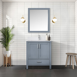 English Elm Dark Grey Bath Vanity With Cultured Marble Top & Faucet Set - Modern Design For Stylish Storage Solutions B2731P259002