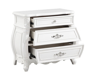 English Elm Opulence 4-Piece Queen Bedroom Set In Pearl White - Modern Elegance With Timeless Storage Solutions B009S01368-GIGA