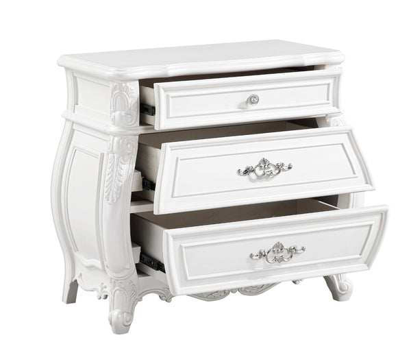 English Elm Opulence 4-Piece Queen Bedroom Set In Pearl White - Modern Elegance With Timeless Storage Solutions B009S01368-GIGA