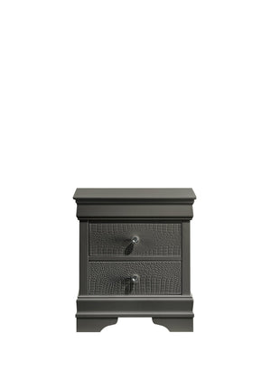 English Elm Blaze Modern 4-Piece Full Bedroom Set With Led Headboard & Storage In Metallic Gray - Stylish Comfort! B009S02035