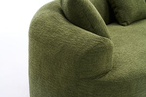 English Elm Curved Boneless Sofa modular 110" sectional with high-density foam & spring core, kid‑friendly curves, no assembly required for easy moving and cozy lounging Green W2231S00006