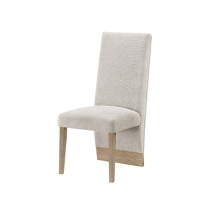English Elm STACEY Solid Wood Dining Chair Set of 2 with Bouclé Polyester Upholstery, Contemporary Extended Back Design Beige,Natural 43.31 L x 20.08 W x 16.73 H B201P342800