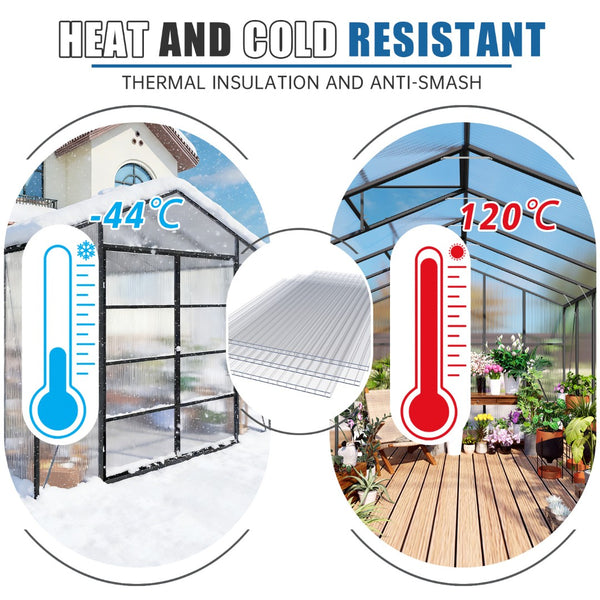 English Elm 6 Twin Wall Polycarbonate Greenhouse Panels Uv Blocking Thermal Insulated Roofing W3213P458668