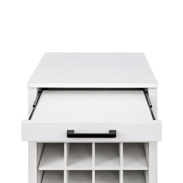 English Elm brown Modular 28-Bottle Wine Cabinet Buffet Cabinet - Dark Melamine Finish, 28-Slot Storage, Compact_x0015_ White W331P266134