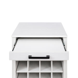 English Elm brown modular 28-bottle wine cabinet buffet bar with melamine finish, sturdy particleboard storage, sleek design White W331P266134