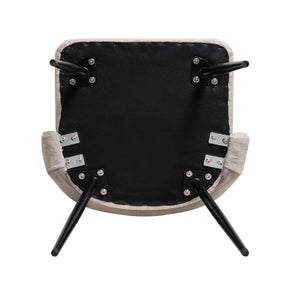 English Elm 5-Piece Modern Retractable Dining Set with Upholstered Chairs, Space-Saving Extendable Table for 4-6 Beige+White W757S00043