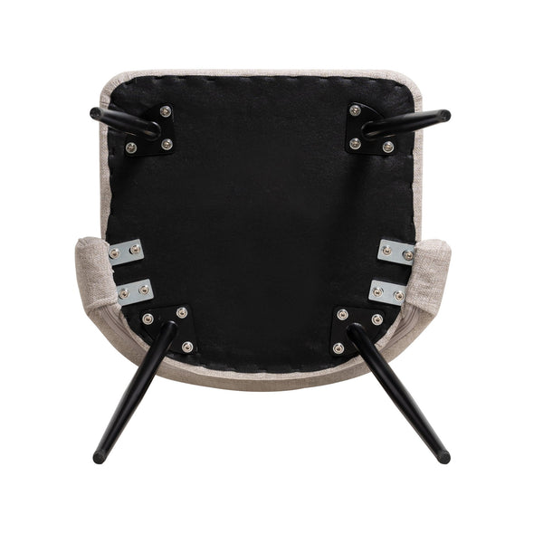 English Elm 5-Piece Modern Retractable Dining Set with Upholstered Chairs, Space-Saving Extendable Table for 4-6 Beige+White W757S00043