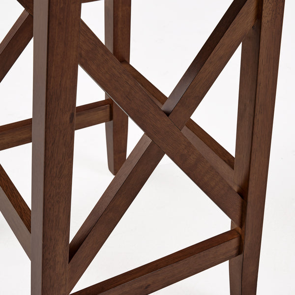 English Elm Christopher Knight Home® - SADDLE Barstool Set of 2 with Upholstered Fabric Seat, Nailhead Trim and Sturdy X-Frame Wood Base Charcoal 65637.00CHAR