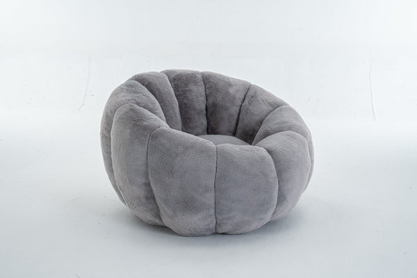 English Elm Adult Floral Petal Faux Fur Bean Bag Chair Sculptural Foam Seating for Any Room W2012P399197