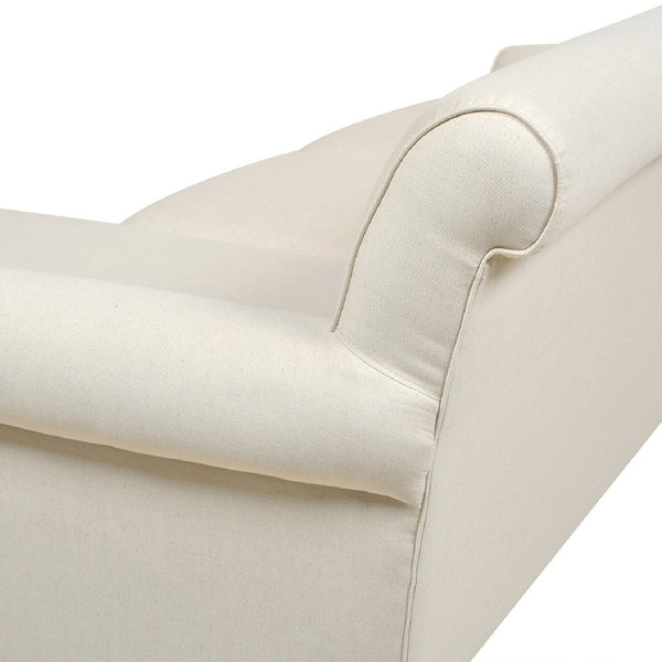 English Elm Jennifer Taylor Home - Alana 88" L-Shape Reversible Sectional Sofa with Linen Beige Upholstery, Kiln-Dried Frame, Foam Comfort B2719P238357