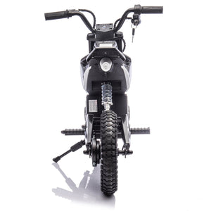 English Elm 24v Kids Electric Motocross Motorcycle 200w Hub Motor Suspension Led Bluetooth Audio Black W1578P225053