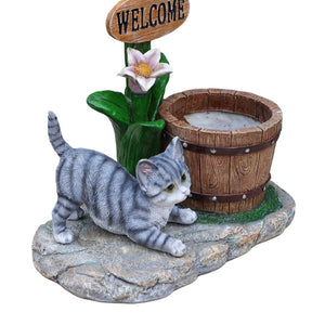 English Elm Labrador Solar Garden Statue with Led Glow and Built-in Succulent Planter Basin W5398P464241