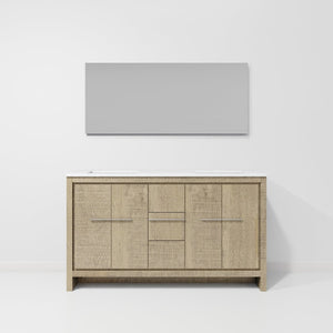 English Elm Rustic Acacia Double Bath Vanity With Cultured Marble Top & Mirror – Stylish Storage Solution! B2731S01496-GIGA