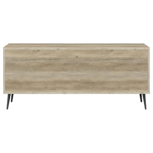 English Elm Greta Scandinavian 2-Door Accent Cabinet in Distressed Pine with Gray Legs, Drawers & Adjustable Shelves B062P358335