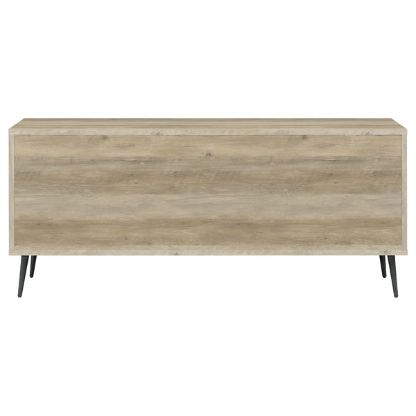 English Elm Greta Scandinavian 2-Door Accent Cabinet in Distressed Pine with Gray Legs, Drawers & Adjustable Shelves B062P358335