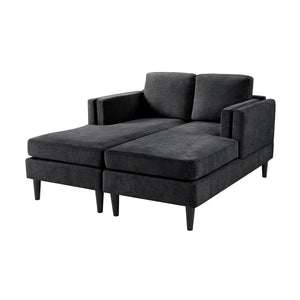 English Elm Swivel Barrel Accent Chair Chenille Tufted Round Club Seat for Living Room Lounge Black N719S002310B