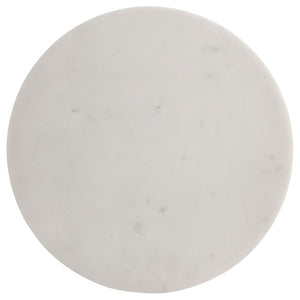 English Elm Selena Marble Top Round Accent Table with Geometric Mango Wood Pedestal Base B062P441042