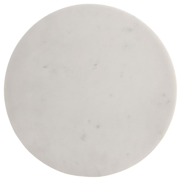 English Elm Selena Marble Top Round Accent Table with Geometric Mango Wood Pedestal Base B062P441042