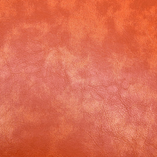 English Elm Christopher Knight Home® - Faux Leather Club Chair with Orange Tuxedo Design, Gold-Effect Shine & Dark Walnut Birch Legs N776P237275O