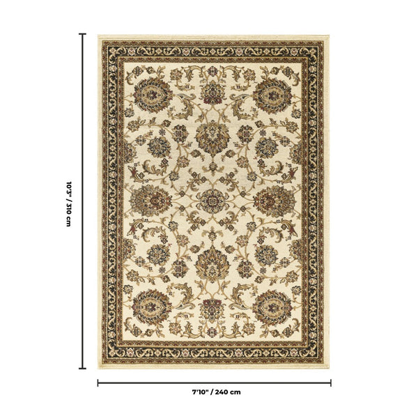 English Elm Classic Cream Traditional Area Rug Low Pile Living Room Dining Floor Accent B186P452279
