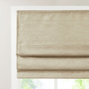 English Elm Printed Faux Silk Room Darkening Cordless Roman Shade with Thermal Foam Backing and OEKO‑TEX Safety taupe 5.05 L x 11.42 W x 7.48 H B03598311