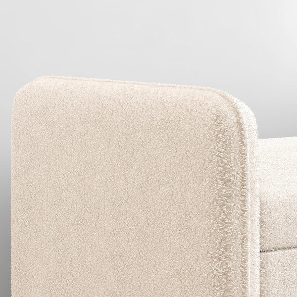 English Elm Teddy Beige Velvet Storage Stool with Hidden Compartment, Upholstered Bench for Living Room/Bedroom W487P226362