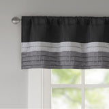 Madison Park Amherst Transitional Polyoni Pintuck Window Valance MP41-2226 Black