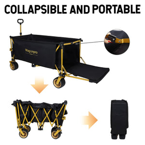 English Elm 67-1/2in Heavy Duty Beach Wagon All-terrain Wheels Foldable Tailgate 480lb Capacity W2932P349287