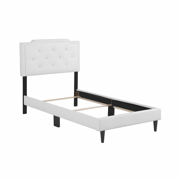 English Elm Deb Cappuccino Queen Bed with Tufted Adjustable Headboard, All-In-One Box, Sturdy Slat Support System White 5.5 L x 22.5 W x 45 H B078112131